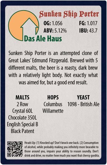 Das Ale Haus Sunken Ship Porter